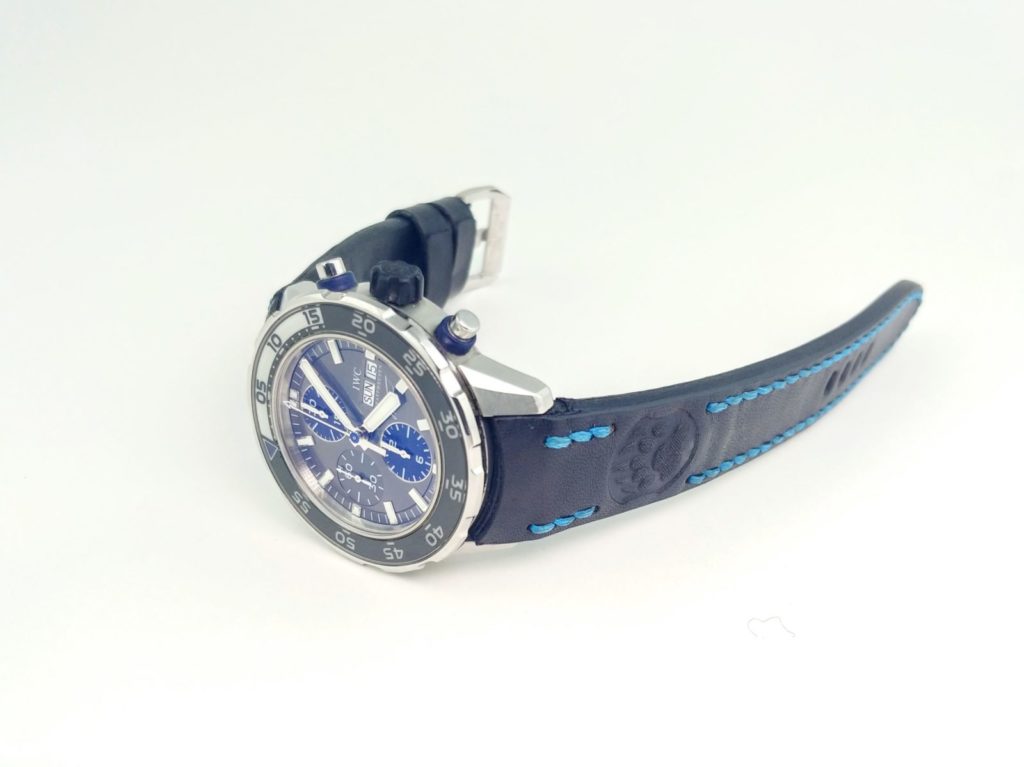 IWC Aquatimer Jacques-Yves Cousteau Automatic Chronograph Grey Dial Black Rubber_handmade_watchstrap