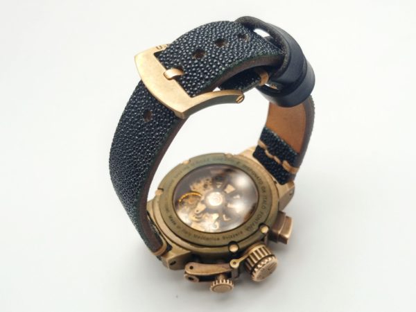 stingray_skin_handmade_watchstrap_U-Boat Chimera Chrono Bronze 43mm Limited Edition