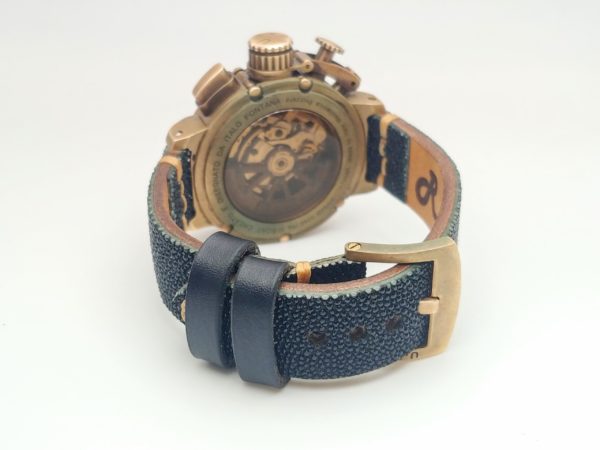 stingray_skin_handmade_watchstrap_U-Boat Chimera Chrono Bronze 43mm Limited Edition