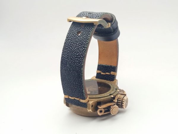 stingray_skin_handmade_watchstrap_U-Boat Chimera Chrono Bronze 43mm Limited Edition