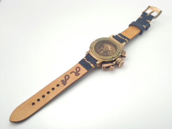 stingray_skin_handmade_watchstrap_U-Boat Chimera Chrono Bronze 43mm Limited Edition