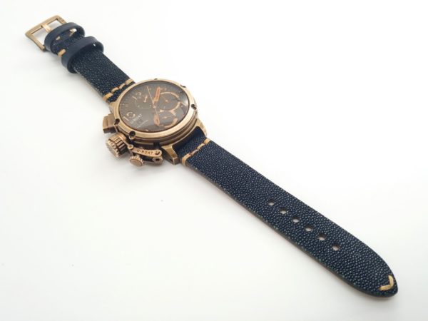 stingray_skin_handmade_watchstrap_U-Boat Chimera Chrono Bronze 43mm Limited Edition