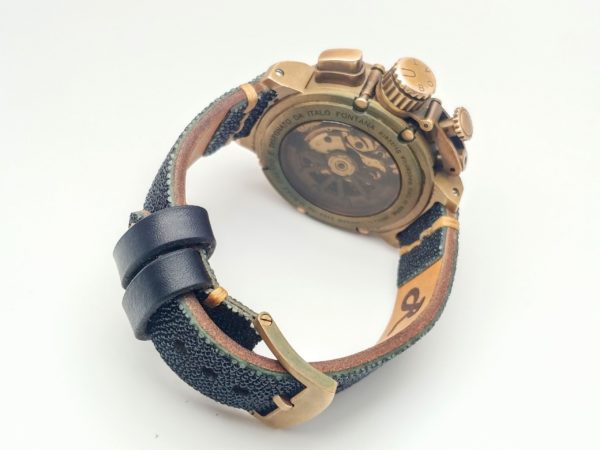 stingray_skin_handmade_watchstrap_U-Boat Chimera Chrono Bronze 43mm Limited Edition