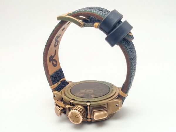 stingray_skin_handmade_watchstrap_U-Boat Chimera Chrono Bronze 43mm Limited Edition